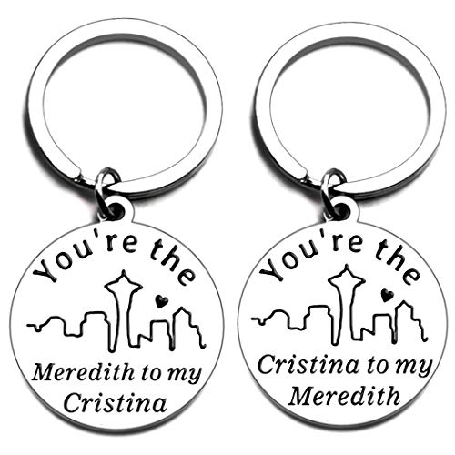 Grey's Anatomy Gifts Merchandise You're The Meredith to My Cristina Couples Keychain Set Meredith to My Cristina (Silver) (Silver)