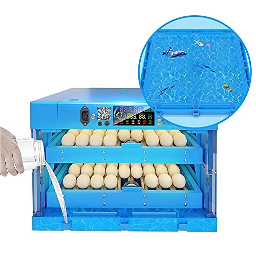 ZFF Incubator 128 Eggs Digital Poultry Hatcher Automatic Turning Egg Testing Light For Chicken Duck Goose Birds, Humidity Temperature Control