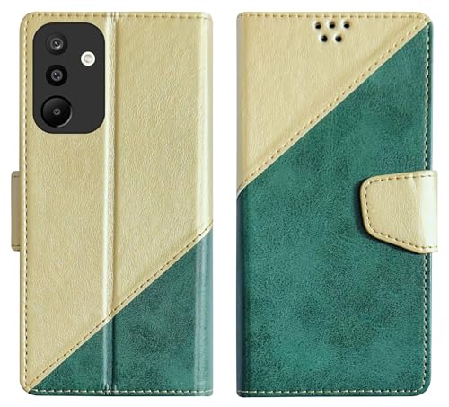 Image of SBMS Faux Leather Flip Cover for Samsung Galaxy M36 5G / Samsung Galaxy F36 5G Back Cover Case with Magnatic Closure | Inbuilt Stand | Card & Money Pocket (MultiGreen)