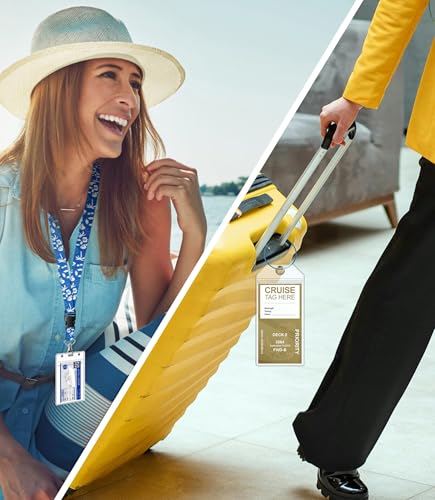 GIBOPOB 6 Pack Cruise Luggage Tag Holder, 2 Pack Cruise Lanyard for Ship Cards, for Royal Caribbean & Celebrity, Carnival, Holland, MSC, NCL, Princess etc. Cruise Essentials 2024. Red+Light Blue - Thumbnail 6