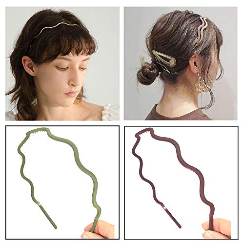 Chunx 12Pcs 4Mm Thin Headbands For Girls Women Plastic Wavy Hairbands With Teeth Skinny Hair Hoops For Kids Lady #TOP4