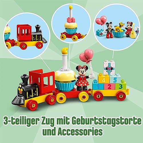LEGO DUPLO | DisneyMickys und Minnies Geburtstagszug - Spielzeug für Kinder ab 2 Jahren – Lernspielzeug für Kleinkinder mit Zahlenbausteinen & 3 Figuren – Geschenkidee für Jungen & Mädchen - 10941 LEGO DUPLO | DisneyMickys und Minnies Geburtstagszug - Spielzeug für Kinder ab 2 Jahren – Lernspielzeug für Kleinkinder mit Zahlenbausteinen & 3 Figuren – Geschenkidee für Jungen & Mädchen - 10941