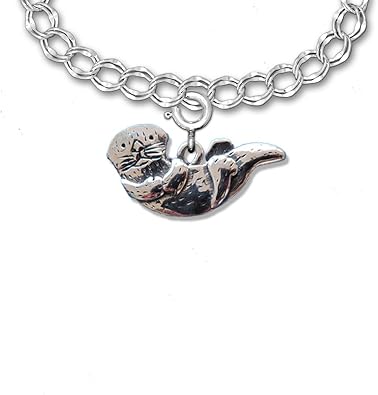 Sterling Silver Otter Charm for Charm Bracelet - Ocean Animal Gifts for Women