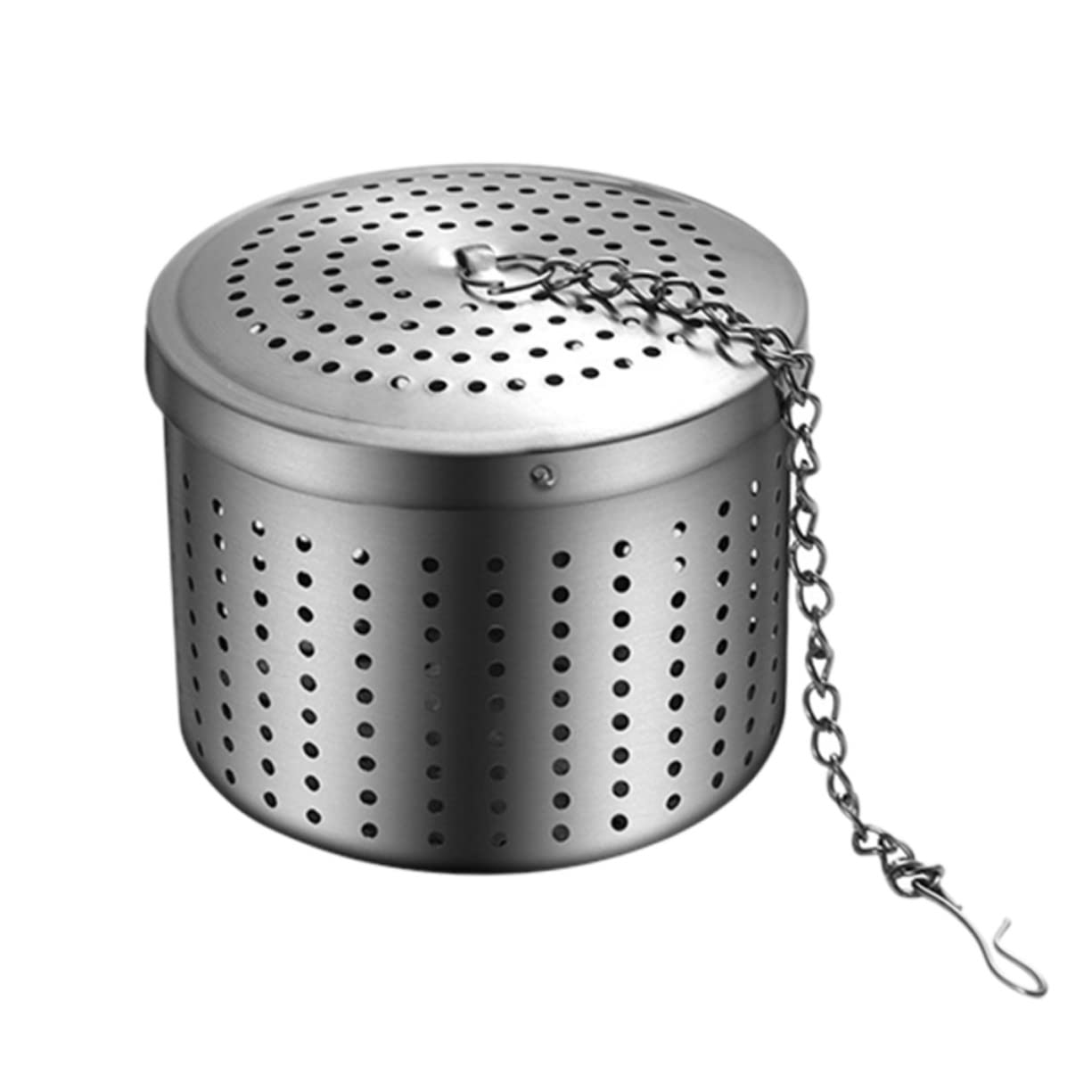 HOLIDYOYO 1Pc Stainless Steel Spice Ball Strainer with Hook Chain Design for Loose Leaf Tea Soup and Seasoning Convenient Filter Basket for Cooking and