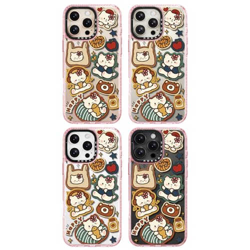 Coque iPhone 16 Pro antichoc 2 m résistante rose pailleté chat