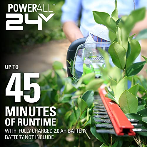 Greenworks 24V 22" Cordless Hedge Trimmer, 2.0Ah Battery And Charger Included #TOP2