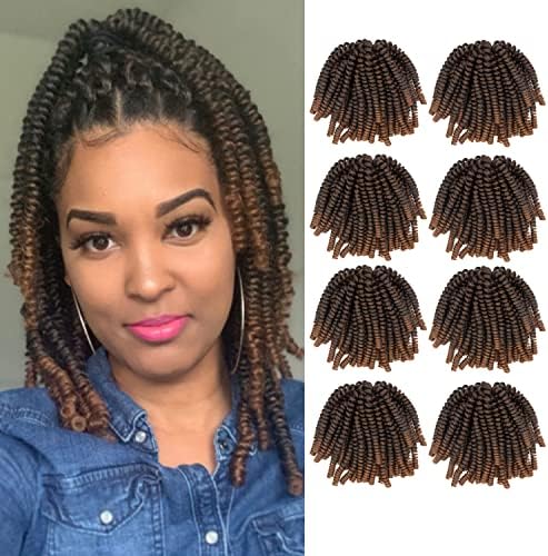 Darling Spring Twist 8X Crochet Hair Extensions (4 Packs, 2 per pack), Bomb Twist, Natural and Soft Texture, Afro curly 2X per Pack, 24 Inch, 1/30