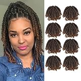 Darling Spring Twist 8X Crochet Hair Extensions (4 Packs, 2 per pack), Bomb Twist, Natural and Soft Texture, Afro curly 2X per Pack, 24 Inch, #1/30