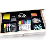 Welaxy Büro-Schubladen-Organizer, Tabletts, Filz, Aufbewahrungskörbe, Schubladen, Trennwände, Box für Stifte, Notizen, Junk-Zubehör, O