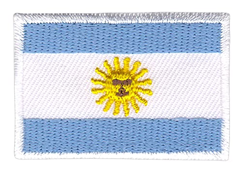 Flagge Argentinien Klein Aufnäher zum aufbügeln oder aufnähen Bügelbild Aufbügler für Kleidung gestickter Bügelpatch Applikation Patch Größe 4,7 x 3,3 cm