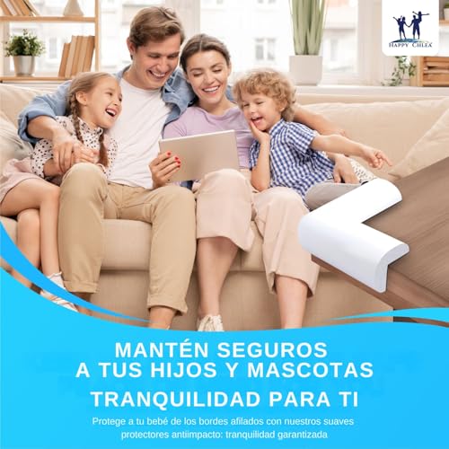 Miniatura 2 de Happy Chlea 20 Protector Esquinas Bebé De Goma Con Tecnología Espuma Activa 2 Cierres Seguridad Cajones, Esquineras Para Cama, Mesa Y Muebles