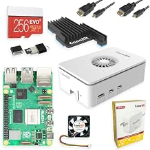 CanaKit Raspberry Pi 5 Starter Kit MAX - Turbine White 256 GB Edition 8GB RAM