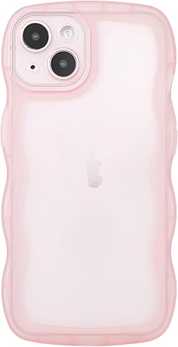 SKYLMW Compatible con la funda de iPhone, bonita funda protectora kawaii con forma de marco de onda rizada a prueba de golpes para mujeres y niñas SKYLMW Compatible con la funda de iPhone, bonita funda protectora kawaii con forma de marco de onda rizada a prueba de golpes para mujeres y niñas