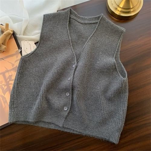 Image of Beralst Women's Button Front V Neck Sleeveless Knit Sweater Vest