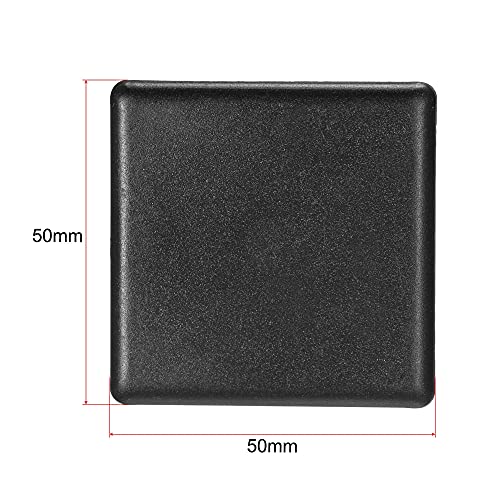 Image of uxcell 5050 EU Standard Profile End Cap, Plastic Square Aluminum Extrusion Plug for Trolley, Fish Tank Rack, Storage Rack, Black 50x50mm 5pcs