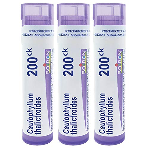 Boiron Caulophyllum thalictroides 200ck, 80 pellets, homeopathic Medicine for Menstrual Cramps, 3 Count