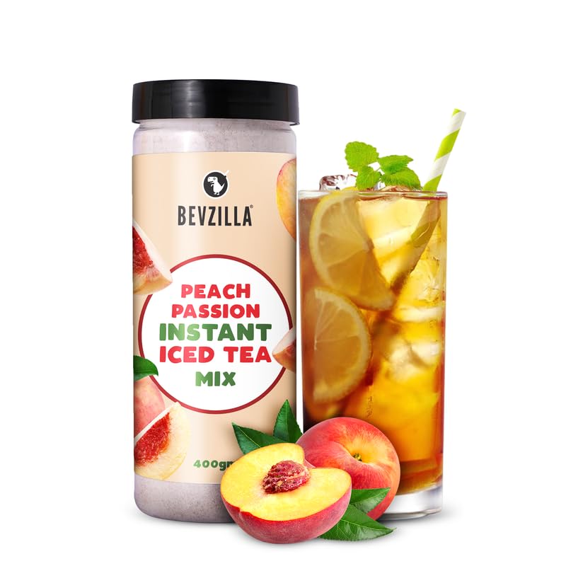 Bevzilla Peach Passion Instant Iced Tea Mix - 400 Grams | Perfect For Summers| Refreshing| Instant