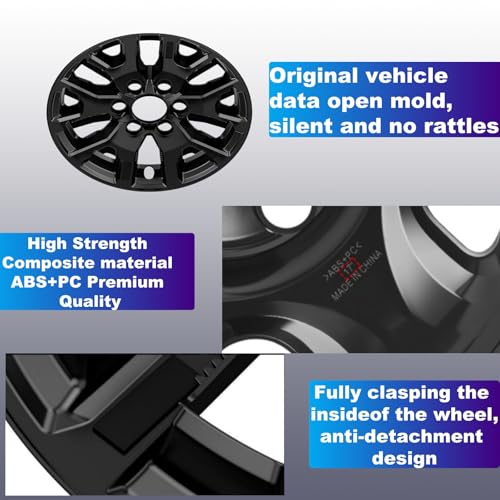 TULALUX Wheel Skins Compatible with Toyota Tacoma 2024-2025; Glossy Black Wheel Covers; Set of 4 Packs;17-inch by TULALUX - Used condition - Image 5