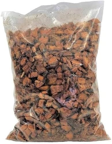 Fibra de chips de cáscara de coco para orquídeas - Medios de cultivo finos - Chips de coco de pacas - 1 bolsa 17.64 oz