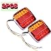 2pcs Feux Arrière de Remorque LED Universel de Frein Direction Clignotants Feux de Plaque 12V Signal Indicateur Bateau Voiture Pour Remorque Caravane Camion Tracteur Van (20LED)