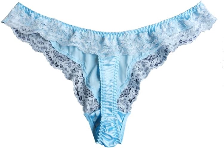 Womens Silk Panties G String Thong Lace Underwear Size S M L XL 2XL - Image 2