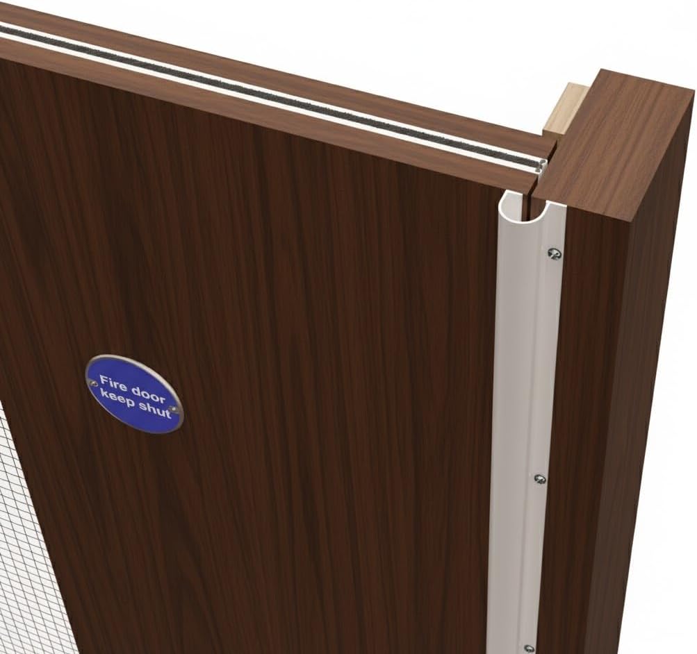 Commercial Door Finger Pinch Guard | Premium Pull-Side Door Hinge Stopper | Finger Pinch Door Guard for Kids and Adults Saftey | Baby Finger Pinch Protector for Doors -(White, 84")