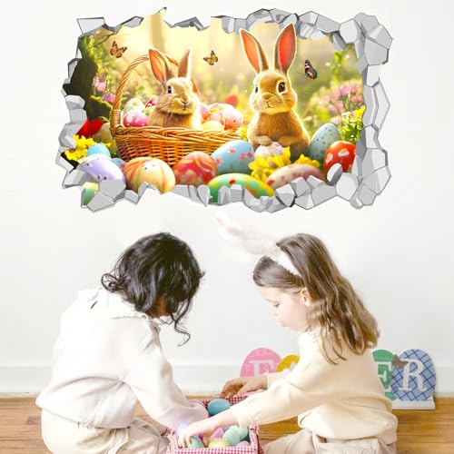 Vinilos Decorativos Conejo 3D Pascua 15.7x25.5 pulg miniatura 6