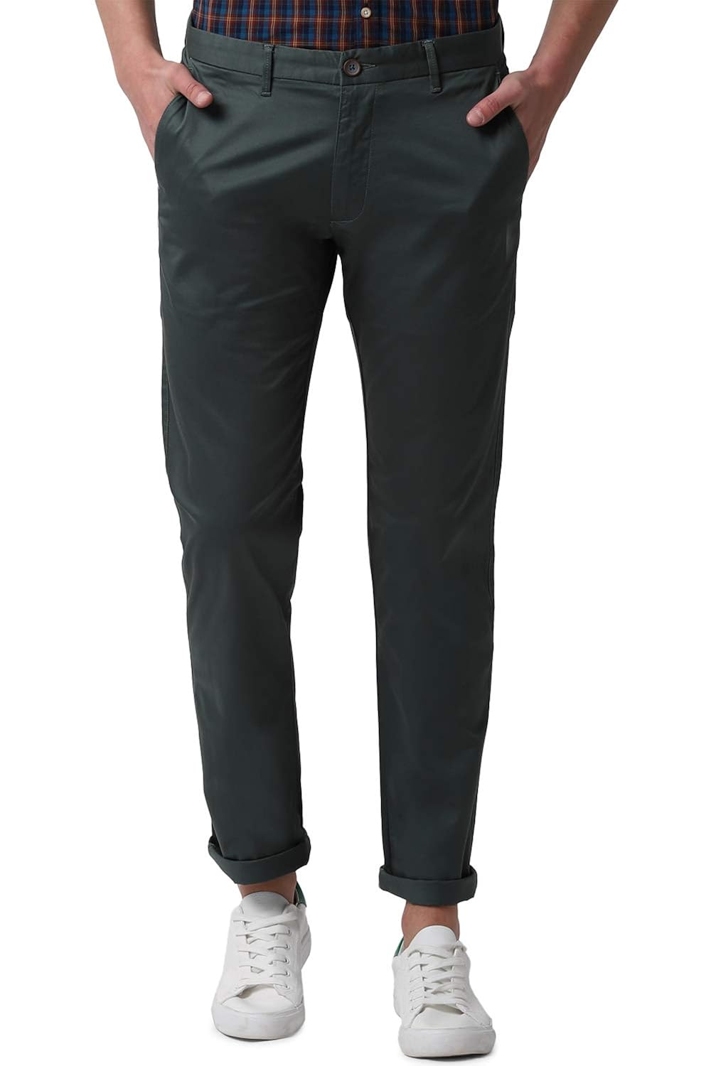 Buy Peter England Men's Slim Fit Casual Trousers at Amazon.in