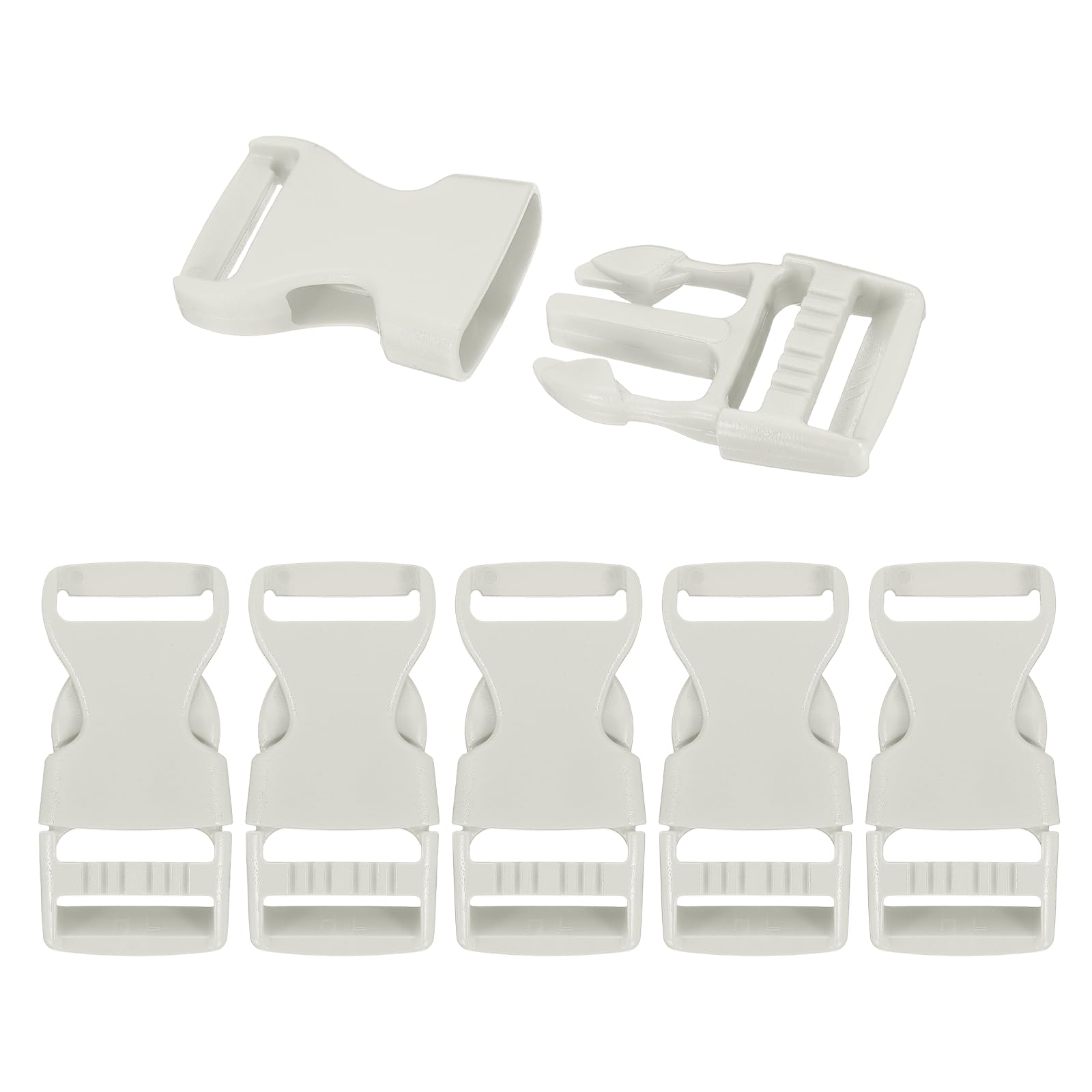 PATIKIL 6 Pack Quick Side Release Buckle, 1"(25mm) Plastic Buckle Clip Dual Adjustable Belt Snap Fasteners Clasp for Backpack Outdoor Paracord Bracelets Pet Collar, Gray