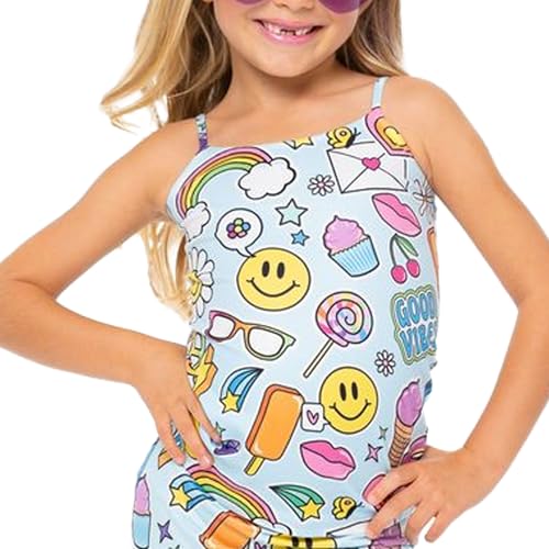 Girls Scattered Icon Camisole & Undershirt Set Trendy One-Size Tank Tops for Tween Girls 7-14 Ideal for Layering2