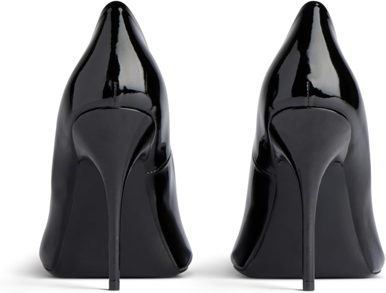 Women's Black Pointed Toe High Heels Pumps Closed Toe Sandal Patent Faux Leather Stiletto Fashion Dressy Party Vintage