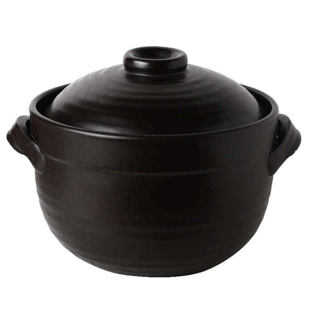 Pentola In Ceramica E Argilla Da 3,5 L, Casseruola Tradizionale Con Coperchio, Per Zuppe E Riso, Adatta A Gas E Piano Elettrico - 3