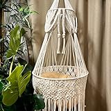 TOYAFUN Macrame Cat Hammock - Boho Wall Hanging for Indoor Outdoor Home Decor, Pet Hammock for Sleeping, Playing and Lounging