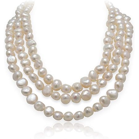 Amazon 淡水パール1cm超ロングネックレス K 真珠 ホワイト ネックレス 通販