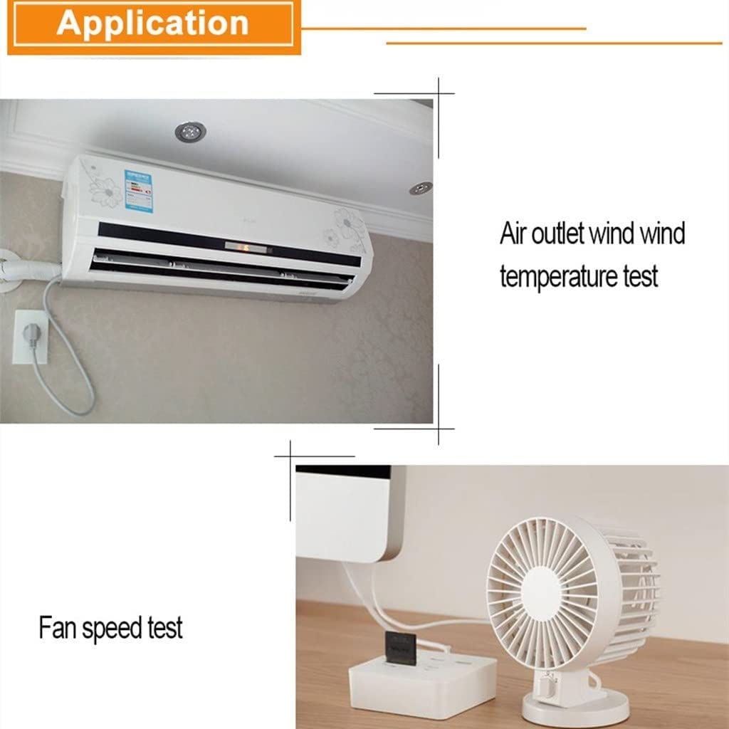 Anemometer Portable Thermometer Wind Speed Gauge Meter Windmeter LCD Digital Hand-held (Color : As Shown, Size : One Size) Multifunctional Measurement, Easy to Read