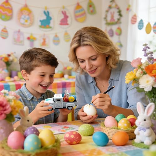 Décorations de Pâques pour camion de style ferme, cadeau idéal pour table et maison - 4