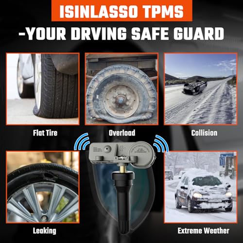 TPMS Sensor, GM 315MHZ Pre-Programmed Tire Pressure Sensors Fit for Chevy Silverado GMC Cadillac Buick Pontiac Saturn Hummber Saab 13581558 13586335 13598771 4pcs - Image 5