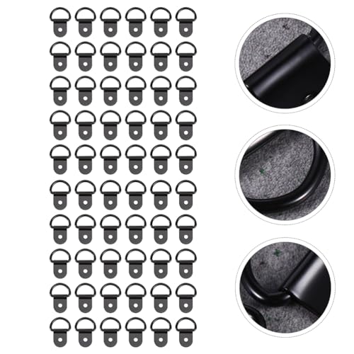 Image of 60pcs Black d Ring Hooks D-Ring Parts for Picture Hanging Rustless Fittings
