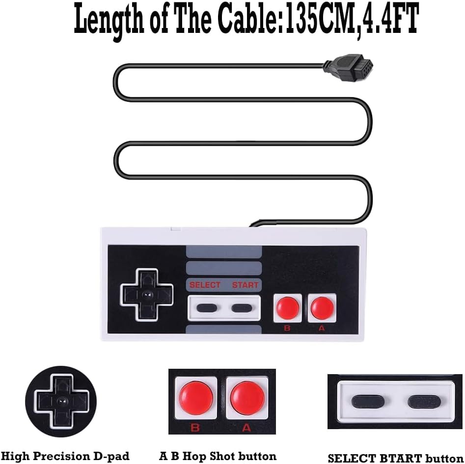 Classic Retro Console, AV Output Mini NES Old Video Game Console Built-in 620 Games with 2 Classic Controllers for Adults and Children