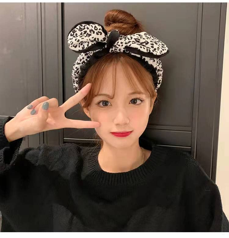 Miniatura 2 de Diadema de maquillaje para mujer, lindas orejas de conejo, diadema de felpa a la moda, bonita, esponjosa, elástica, diadema de maquillaje para