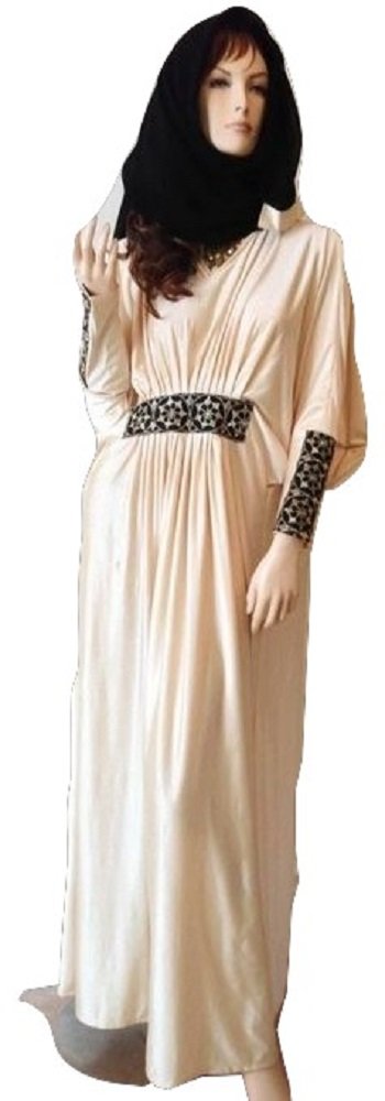 Cool Kaftans 2 Piece Batwing Embellished Ladies Long Silky Dress Hijab
