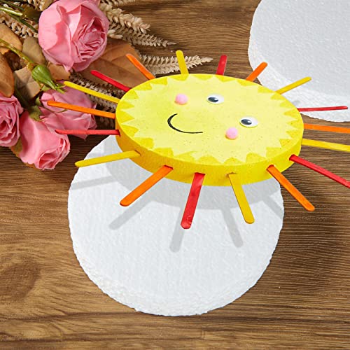 18 Pack 5 Inch Foam Circles For Crafts (1”Thick) Round Foam Disc Craft Foam Circle For Diy Art Projects (White) #TOP3
