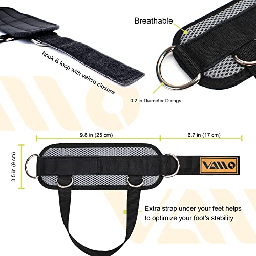 Image of VAIIO Ankle Straps for Cable Machines,Adjustable Comfort fit Neoprene, Reinforce Double D-Ring - Premium Ankle Cuffs to Improve Abdominal Muscles, Lift The Butts, Tone The Legs for Men & Women