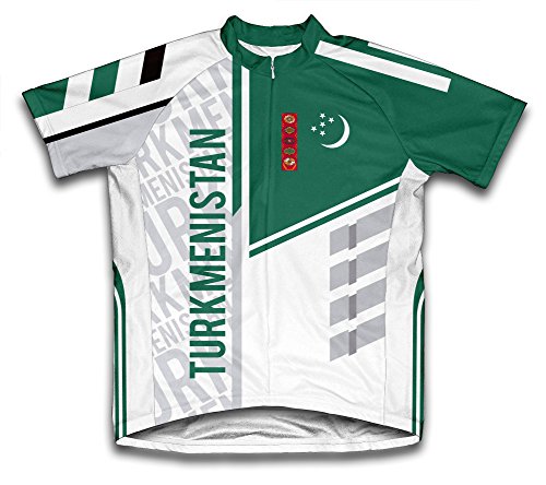 ScudoPro Turkmenistan Short Sleeve Cycling Jersey for Men - Size 3XL White