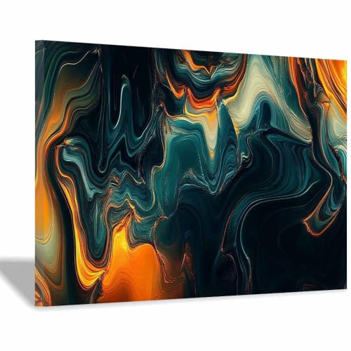 Peinture fluide simple orange pour dynamiser le salon ou un bureau