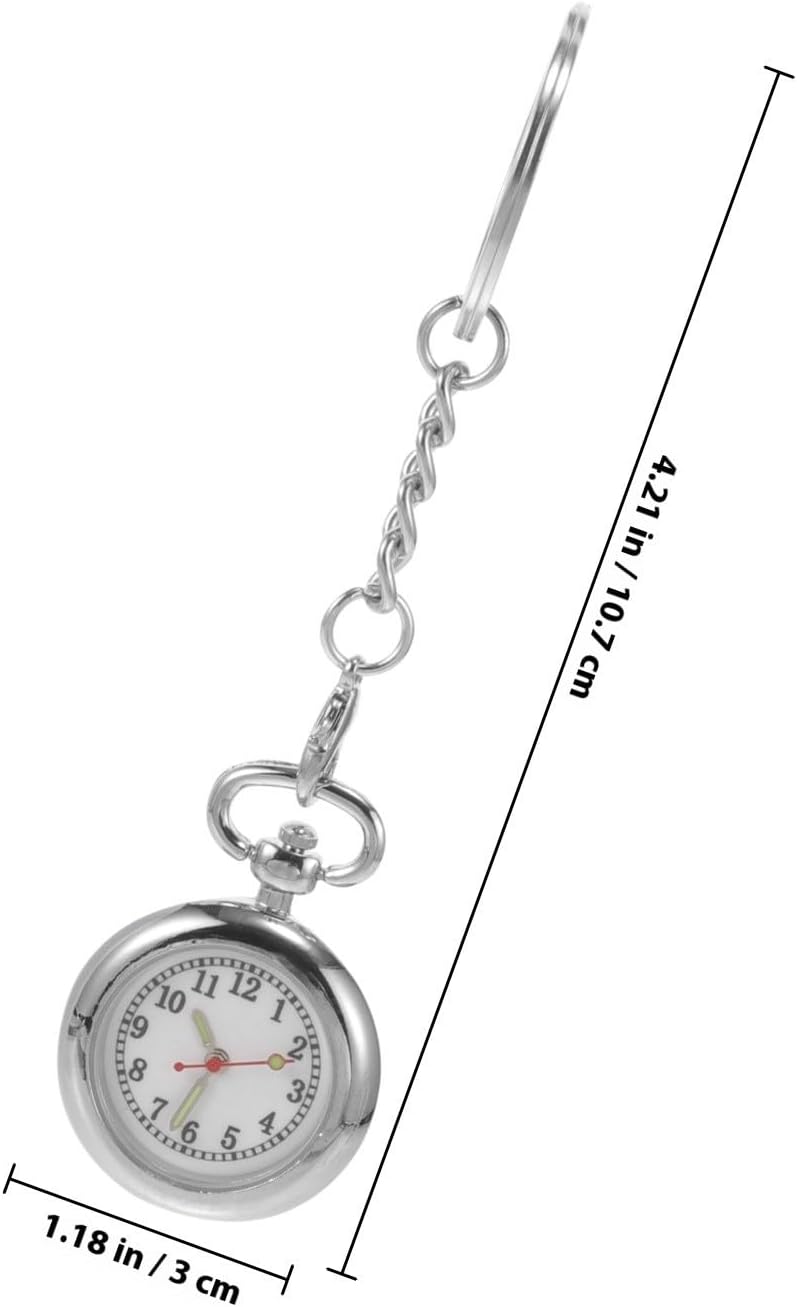 Portable Metallic Fob Watch with Precise Quartz Movement and Glass Alloy Material, Small Pocket Watch for Workers with Chic and Delicate Style, Nursing Accessory