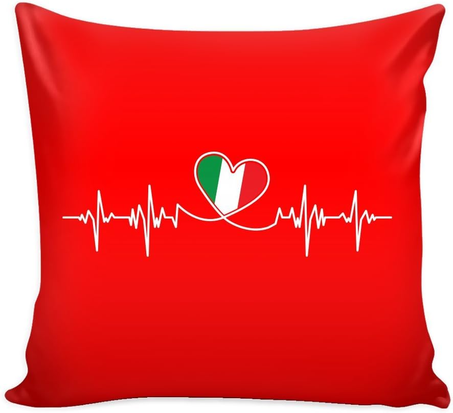 Italy Throw Pillow Cover with Insert – Italian Lifeline Decorative Charming Italian-Themed Designs - Personalized Décor - Square Cushion is Ideal for Chair, Couch, Bed, Sofa, Living Room, Bedroom