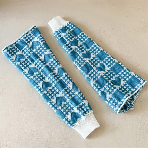 Image of Y2K Kawaii Leg Warmers Knitted Flare Leg Sleeves Love Heart Pattern Boots Cuffs Valentine's Ankle Heap Socks