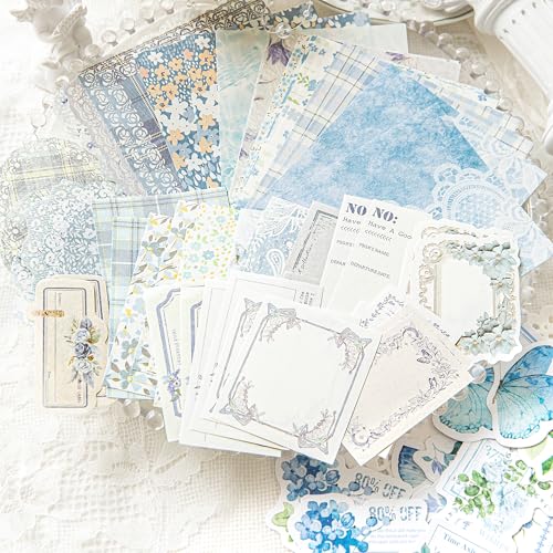 Doraking 100pcs Vintage Floral Scrapbook Paper Journaling Stickers Assorted Set,