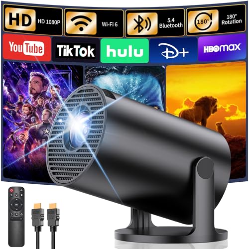 [Apps intégrées & Nouvelle Version 2026] Videoprojecteur 4K, Yoton Reprojecteur avec Wi-Fi 6 et BT 5.4, Supporte 4K 1080P, Auto Keystone, Partage D'écran Mobile sans Fil, Compatible avec HDMI/TV Stick